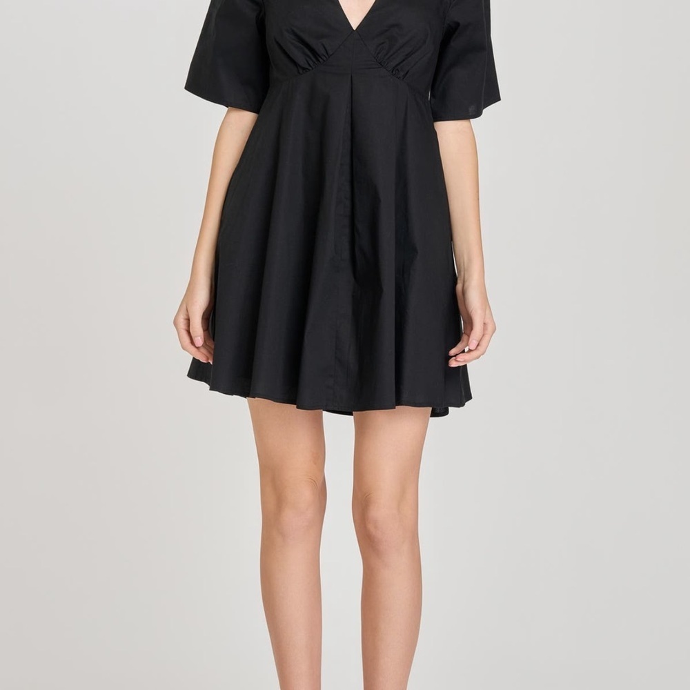 NWT WAIF White V-Neck Short Sleeve Mini Dress Size L - Picture 2 of 4